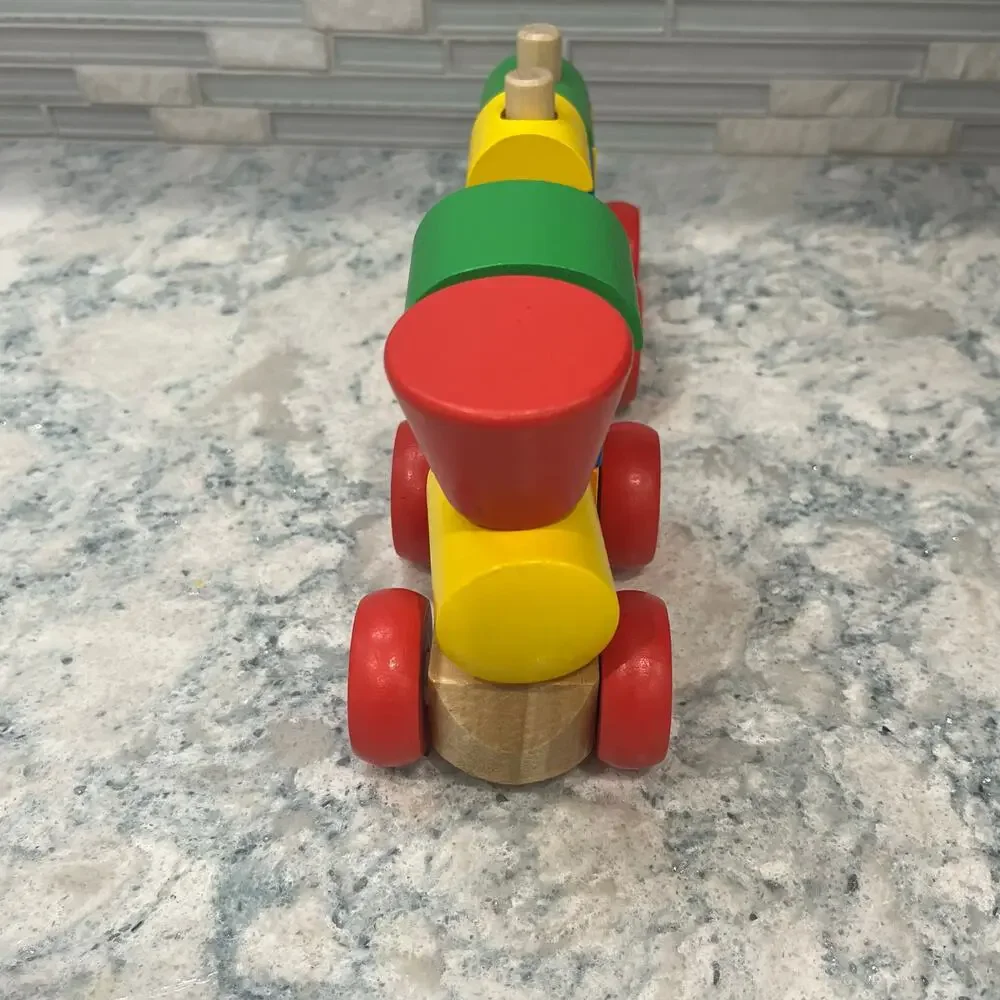 Melissa & Doug Wooden Stacking Train 12pc Set & Construction Front Loader Toy